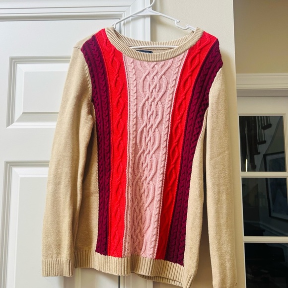 Tommy Hilfiger Sweaters - Colorful Tommy Hilfiger size large Cable Knit Women's Sweater